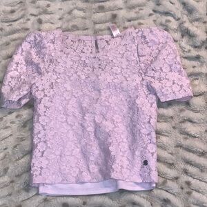 Justice Purple Lace Blouse Short Sleeve